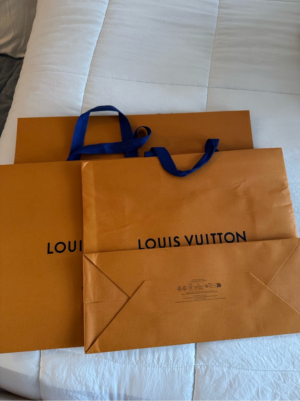 Louis Vuitton 3 Empty Shopping Bags Set Authentic